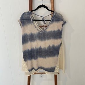 Flowy Blue and White Top